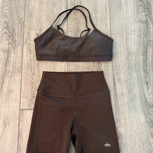 ALO Yoga Dark Brown Activewear Set